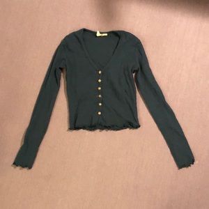 Emerald Long Sleeve Crop Top